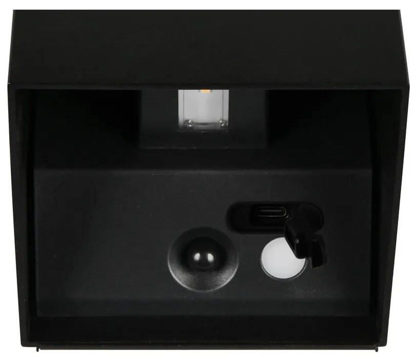 Lampa zewnętrzna ścienna LED z czujnikiem ruchu na USB (wysokość 10 cm) Genie – Trio