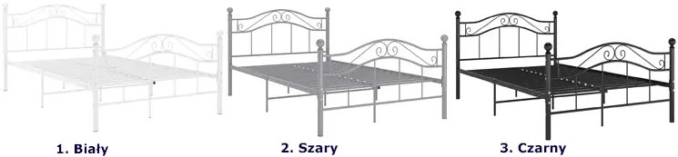 Szare metalowe łóżko w stylu loftowem 120x200 cm - Iroz
