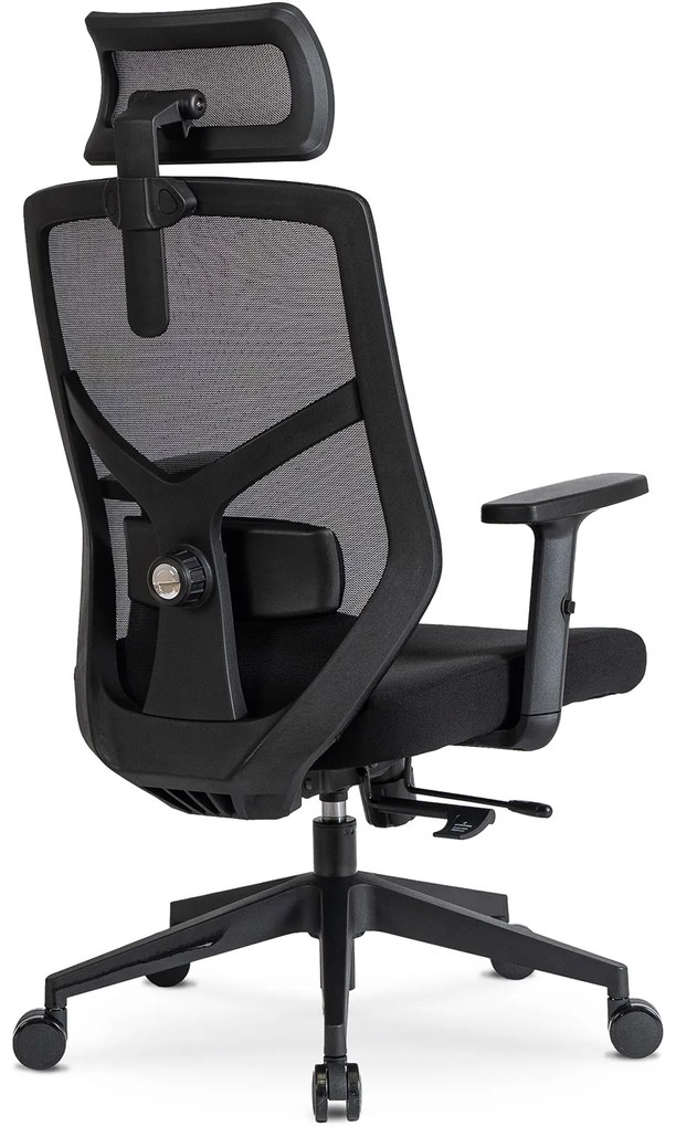 Fotel Biurowy Ergonomiczny Obrotowy BENTO Czarny Nowoczesny
