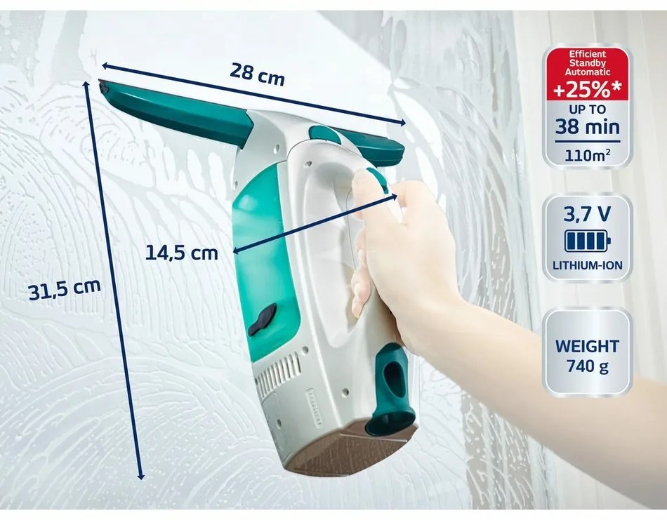 Leifheit Window Cleaner odkurzacz do okien 51003 + drążek 43 cm + mop do okien