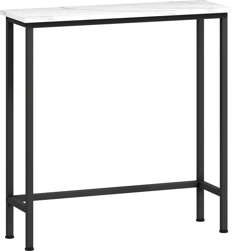 HOMCOM Stolik konsolowy do przedpokoju z regulowanymi stopkami, zabezpieczeniem przed przewróceniem 75 x 24 x 76 cm do małej przestrzeni Czarny | Aosom PL