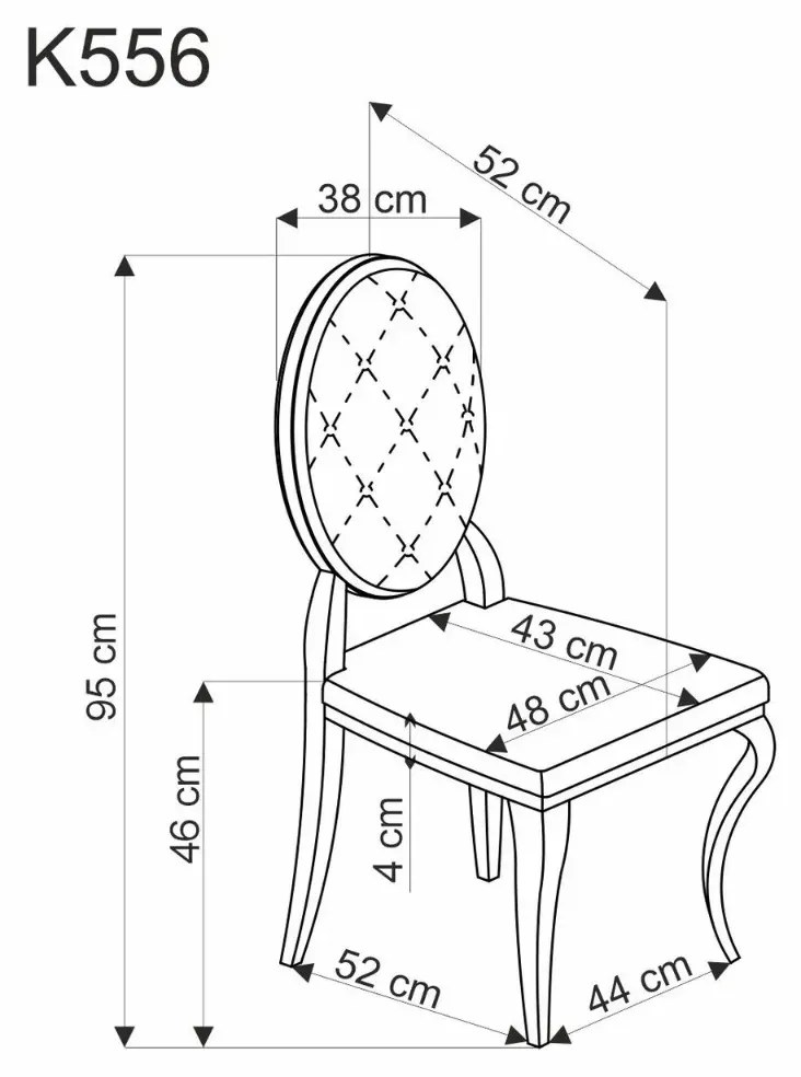 Krzesło tapicerowane K556 VELVET czarne/złote HALMAR