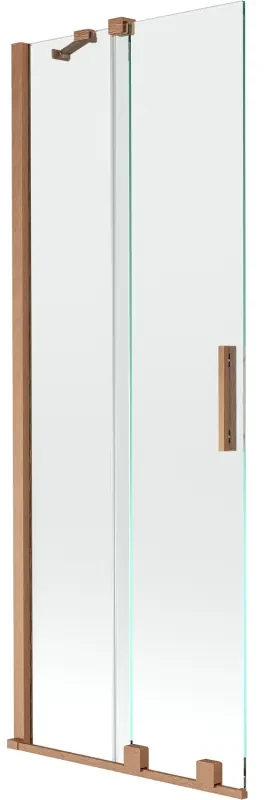 Mexen Velar parawan nawannowy 2-skrzydłowy rozsuwany 75 x 150 cm, transparent, miedź szczotkowana - 896-075-000-01-65