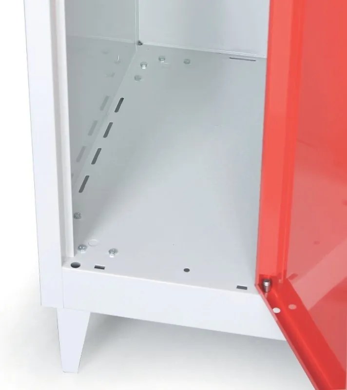 Metalowa szafka ubraniowa na nogach, 2-drzwiowa, 1920 x 600 x 500 mm, zamek obrotowy, drzwi szare