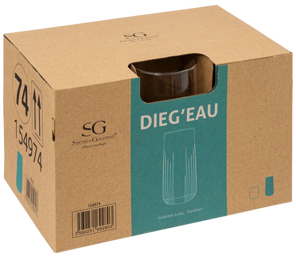 Szklanki wysokie Dieg'eau, 6 sztuk x 360 ml