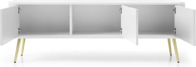ZURI Szafka RTV-168 biała | złote nogi