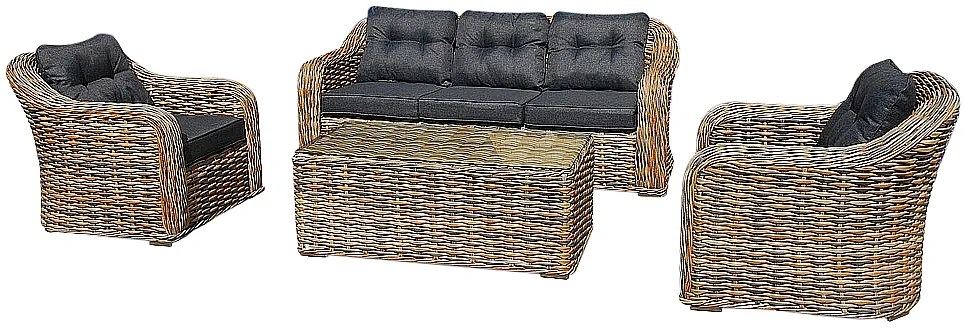 Zestaw rattanowy CORDOBA (szarobrązowy)