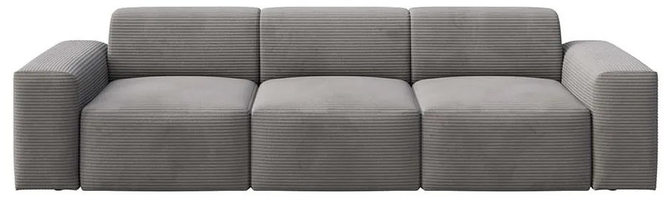 Szara sztruksowa sofa 285 cm Villet – Rodier