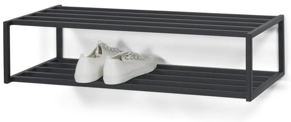 Czarna metalowa wisząca szafka na buty 78x20,5x30,5 cm School – Spinder Design