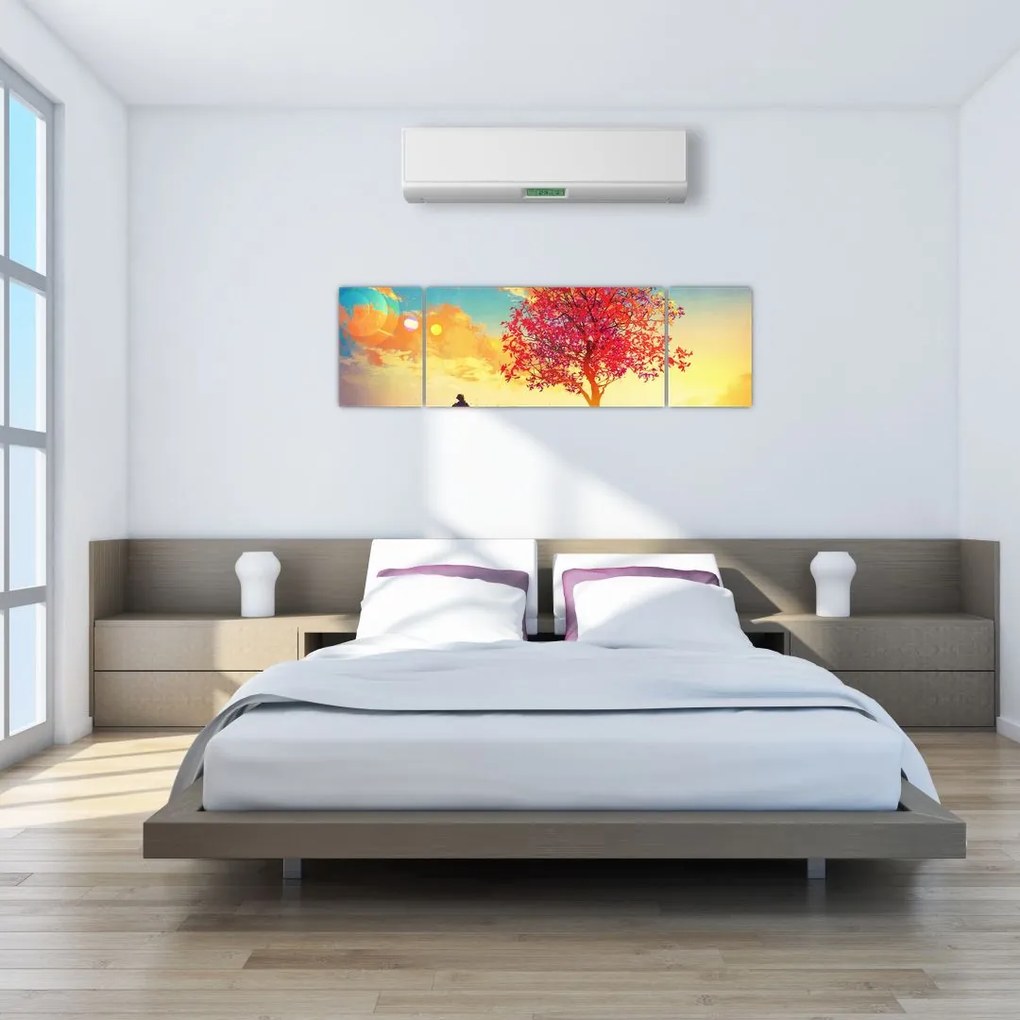 Obraz drzewa na wzgórzu (170x50 cm)