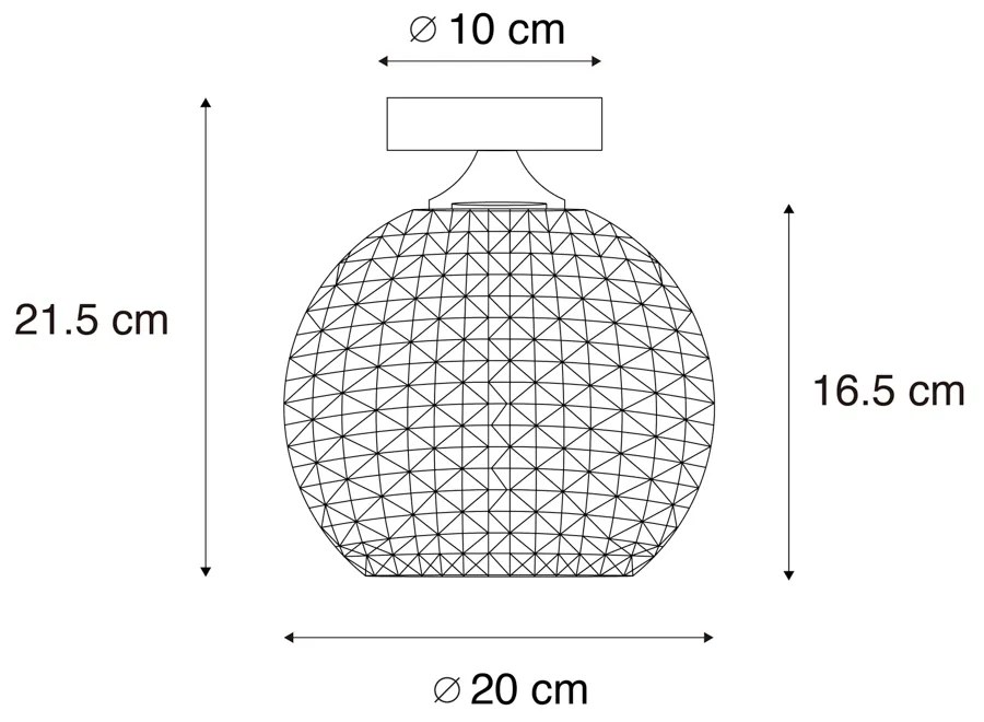 Plafon / Lampy sufitowe art deco czarny z przydymionym szkłem - Sphere ArtDeco Oswietlenie wewnetrzne