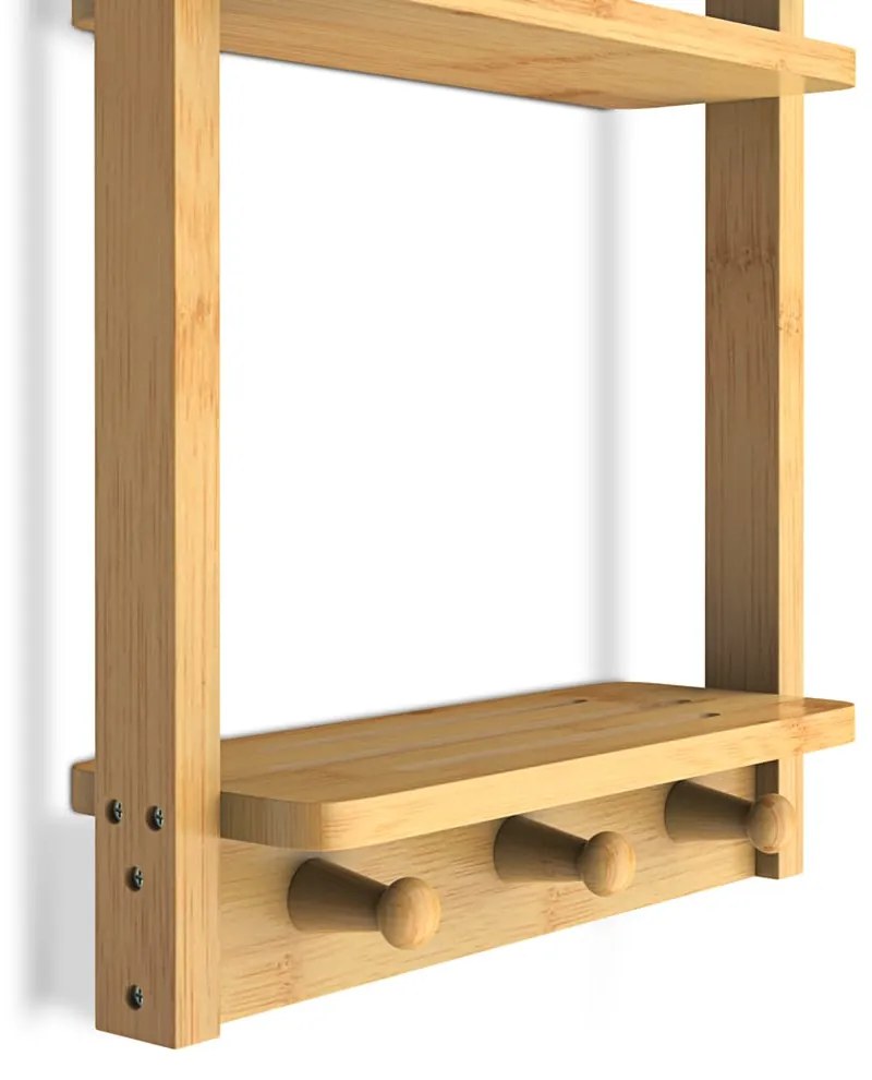 Półka łazienkowa BAMBOO, 28,5x10x70cm, 3 półki, brązowa Casaria