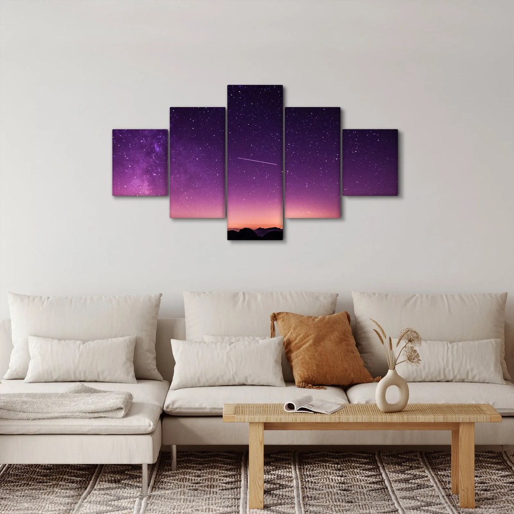 Obraz nieba ze spadającą gwiazdą (125x70 cm)
