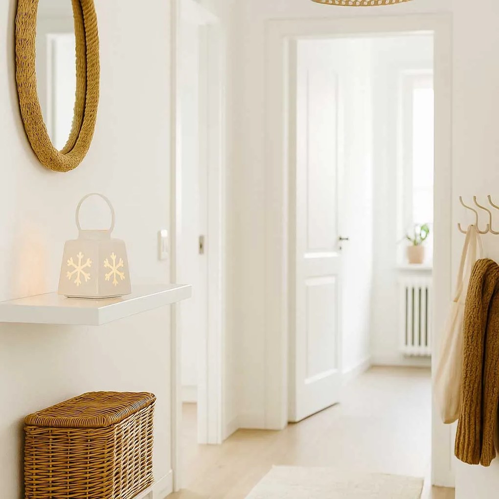 Świąteczny lampion ze świecą LED, 14 cm