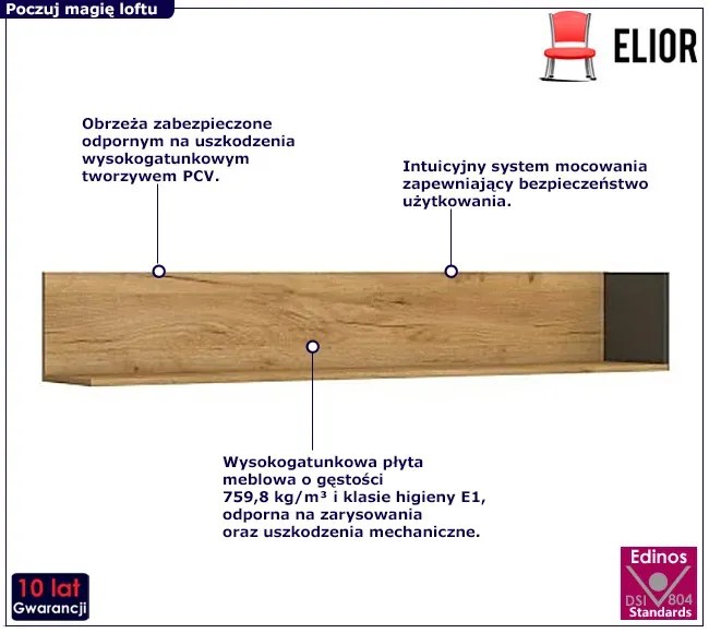 Minimalistyczna półka ścienna Ranti 3X