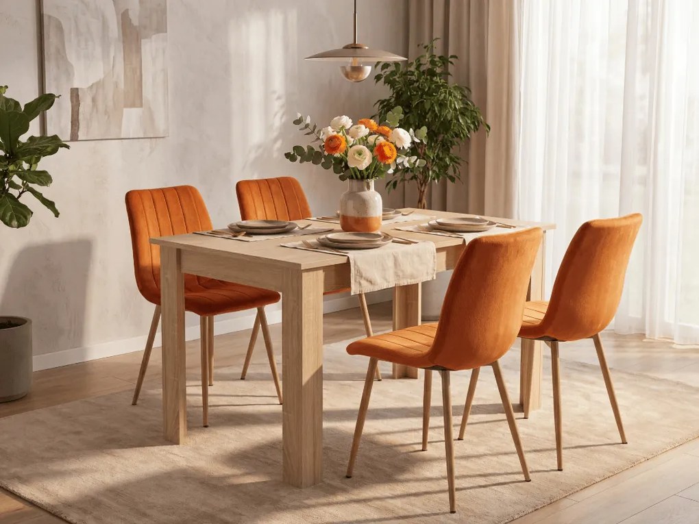 Terakotowe aksamitne krzesło LAVA