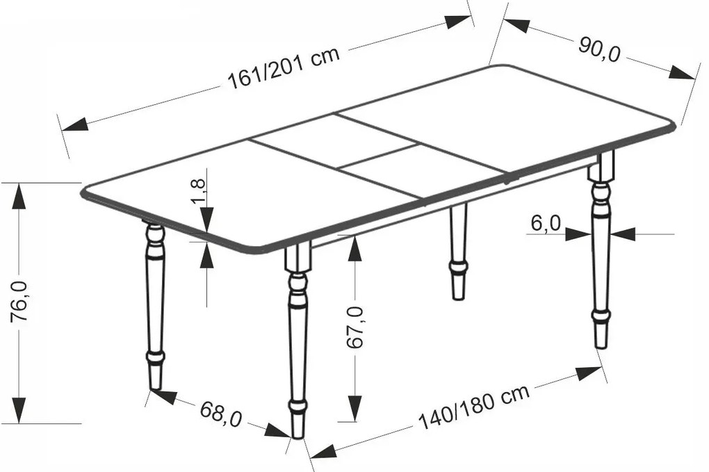 Biały stół rozkładany do jadalni  M3-B54