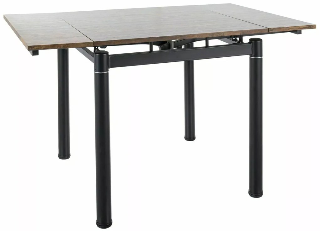 STÓŁ GD082 ORZECH VINTAGE/CZARNY MAT 80(131)x80 SIGNAL