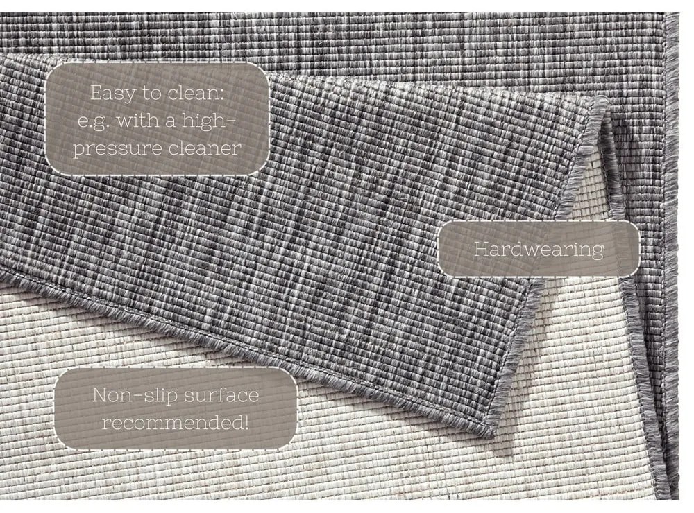 Szary dywan dwustronny NORTHRUGS Miami, 160x230 cm