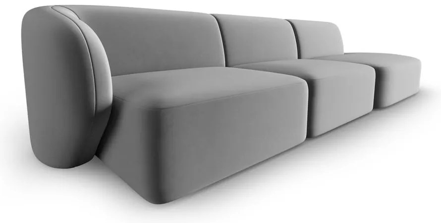 Szara aksamitna sofa lewostronna 311 cm Paolo – Milo Casa