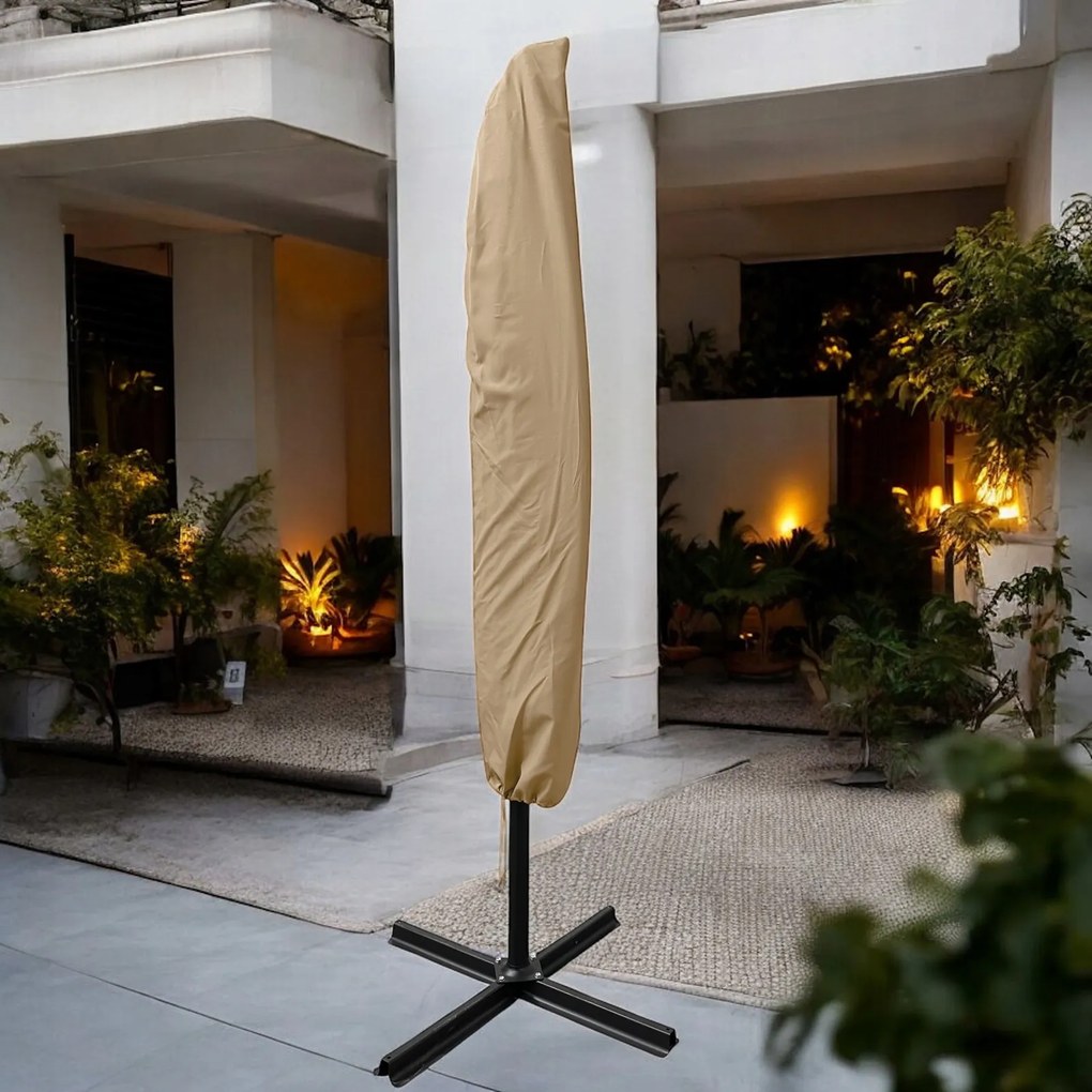 Składany parasol ogrodowy Floriva YN7011-LB, jasny brąz