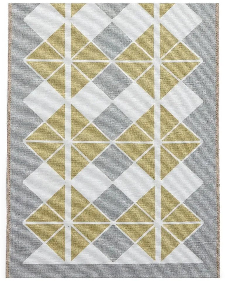 Żółto-szary chodnik odpowiedni do prania 76x230 cm Victoria Yellow – Think Rugs