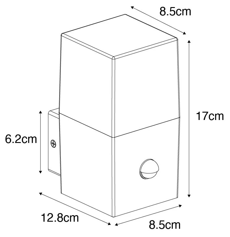 Zewnetrzna Kinkiet / Lampa scienna zewnętrzny ciemnoszary z czujnikiem ruchu IP44 - Dania Nowoczesny Oswietlenie zewnetrzne