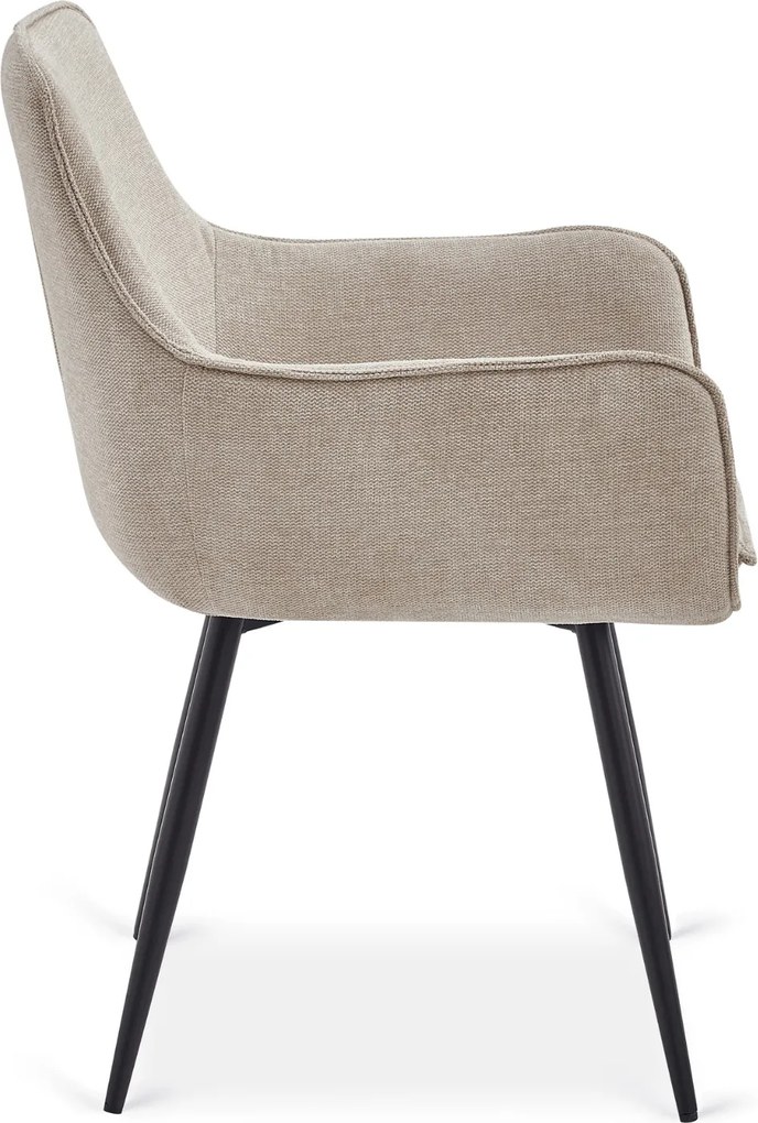 Krzesło Tapicerowane do Jadalni EDRICK Kremowe Nowoczesne Loft