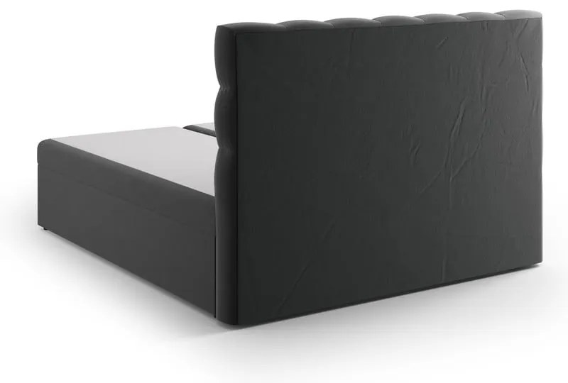 Antracytowe łóżko boxspring ze schowkiem 160x200 cm Bali – Cosmopolitan Design