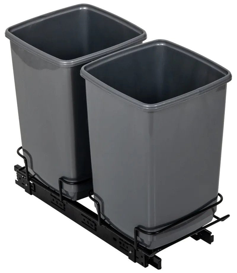 Zestaw 2 szarych koszy na śmieci Addis In-Cupboard Bin, 10 l