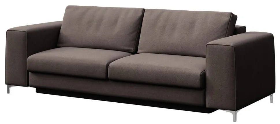Szarobrązowa aksamitna rozkładana sofa 256 cm Rene – Rodier