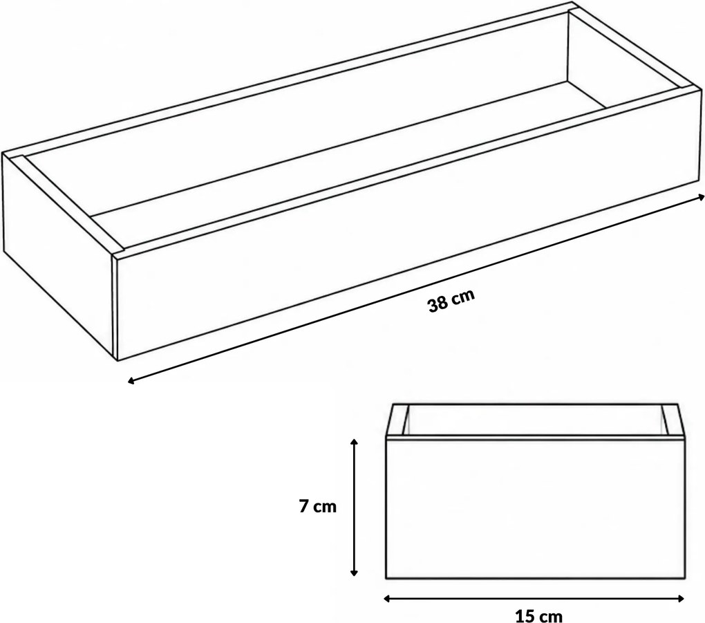 Organizer biurkowy bambusowy, 15 x 38 x 7 cm