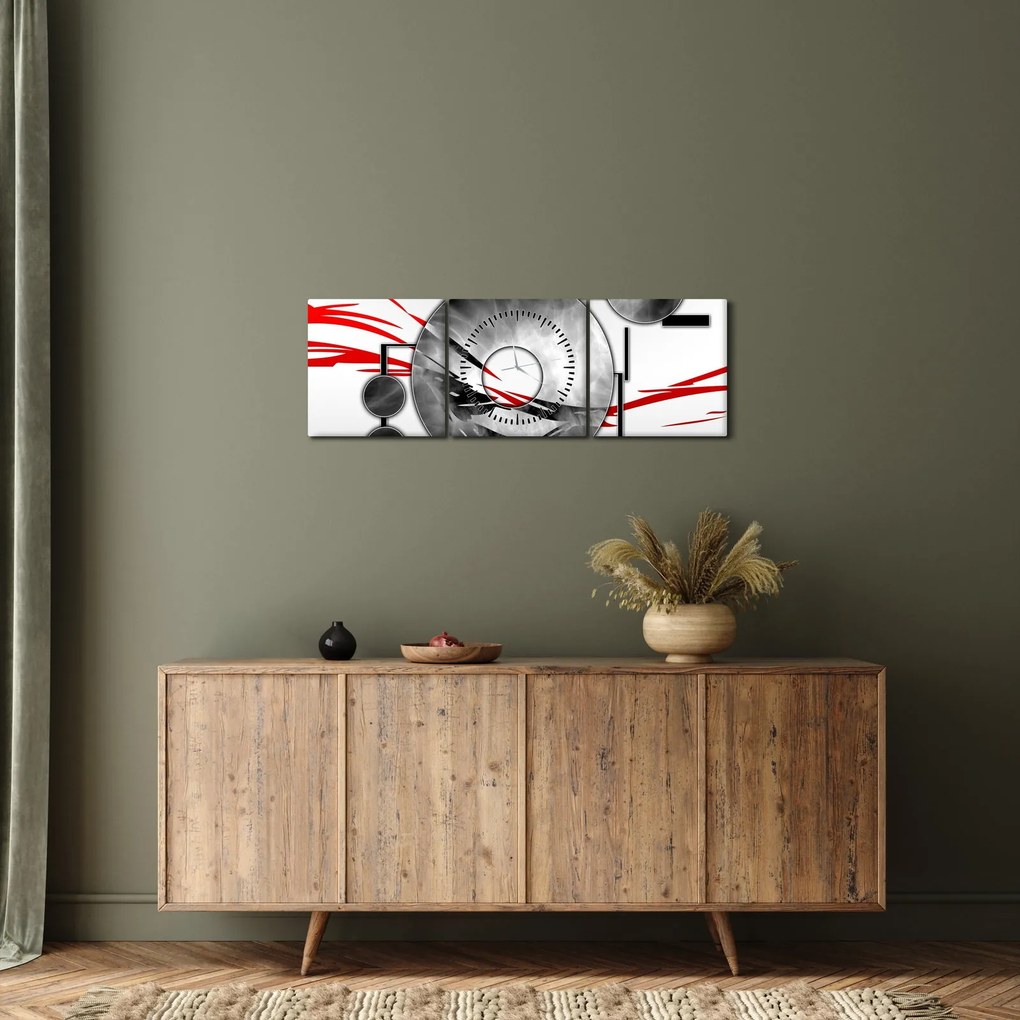 Abstrakcyjny obraz (z zegarem) (90x30 cm)