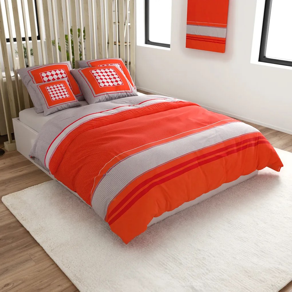 PrzytulneMieszkanie.pl PrzytulneMieszkanie.pl Pościel z bawełny renforcé TABITA czerwone Rozmiar pościeli: 2 szt 80 x 80 cm | 200 x 220 cm