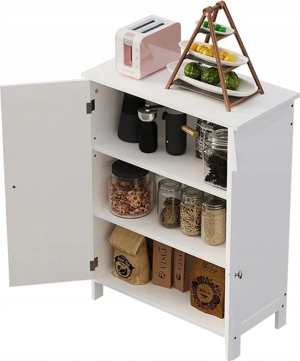 Szafka regał komoda łazienka przedpokój loft 2 drzwi biała wysoka 80 cm