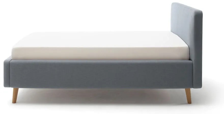 Szaroniebieskie tapicerowane łóżko jednoosobowe bez stelaża 120x200 cm Mattis – Meise Möbel