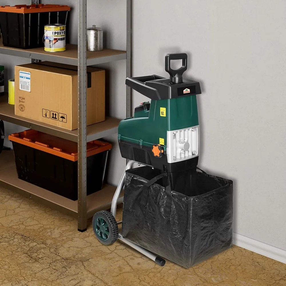 Rozdrabniacz do gałęzi DIOX+2x worek 60l, 3100W czarny/zielony Gardebruk