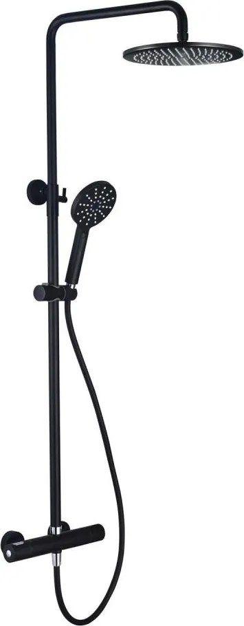 Zestaw prysznicowy DRAGOR z baterią termostatyczną, matowa czerń