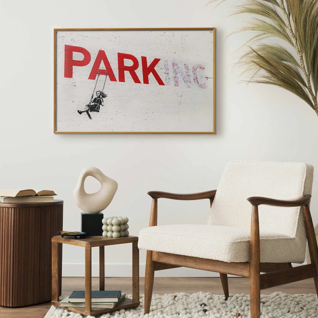 Plakat Parking 60x40 cm z ramą złotą bez marginesu ARTGEIST B