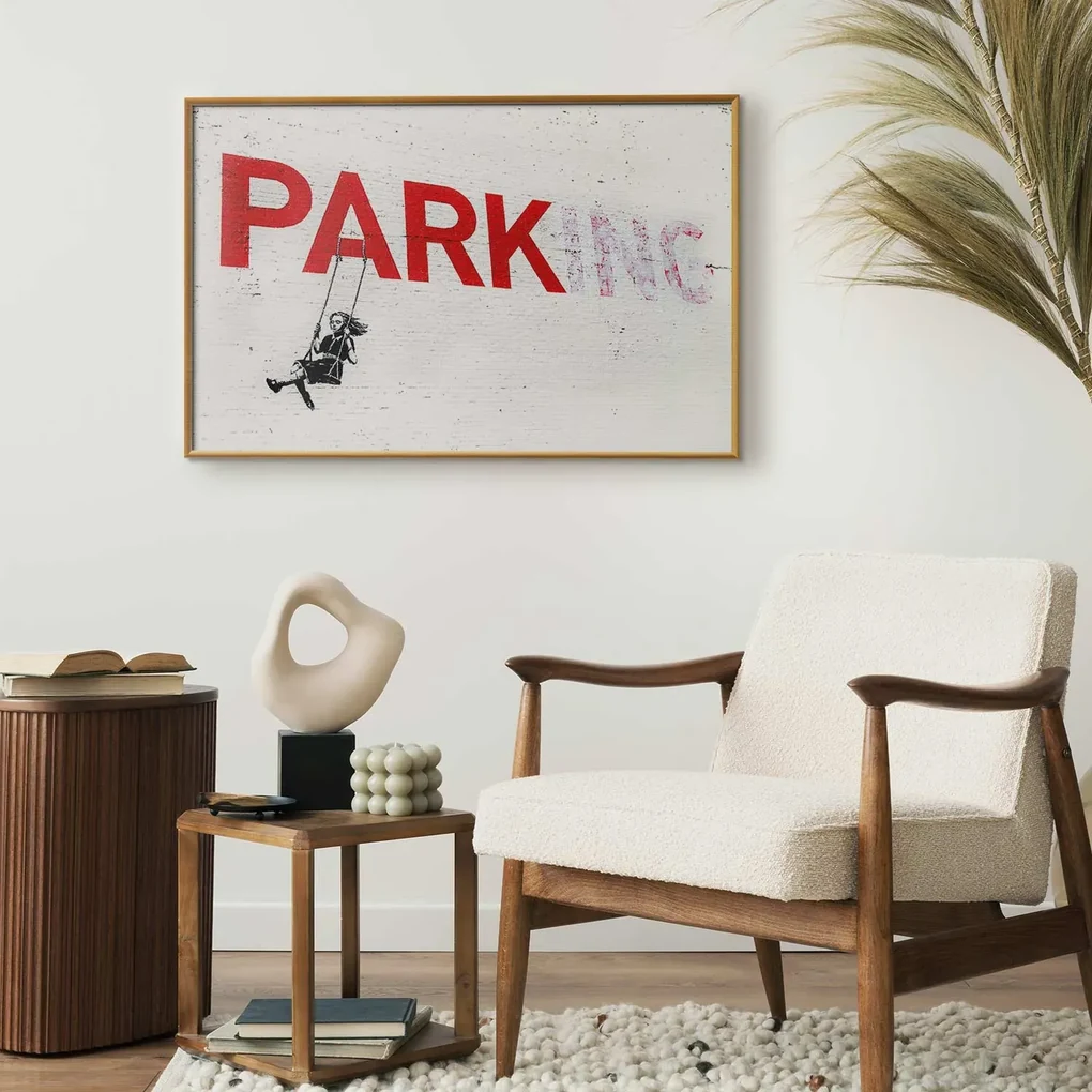 Plakat Parking 60x40 cm z ramą złotą bez marginesu ARTGEIST B