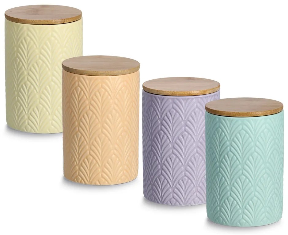 Ceramiczny pojemnik z bambusowym wieczkiem, 720 ml