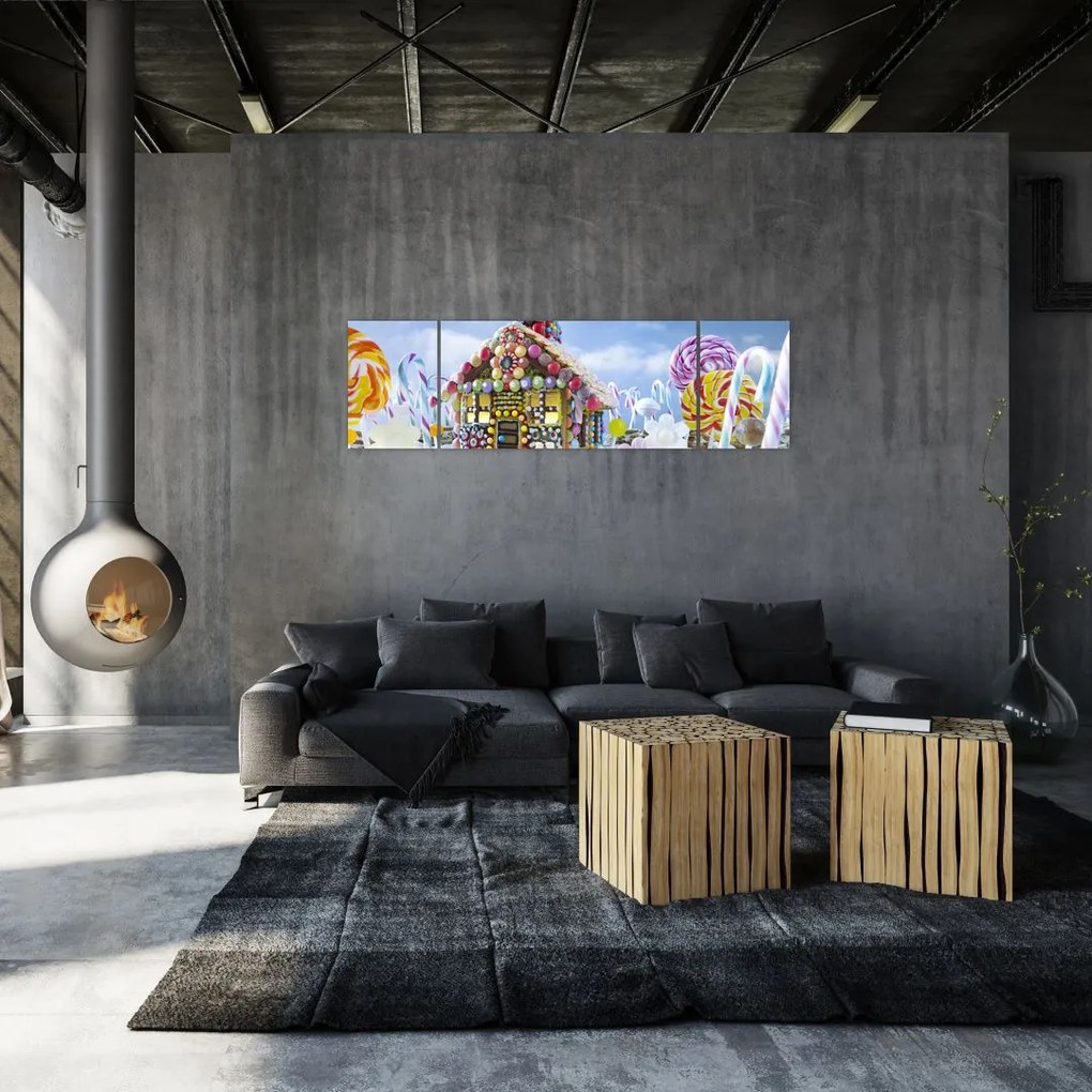 Obraz - Chatka z piernika (170x50 cm)