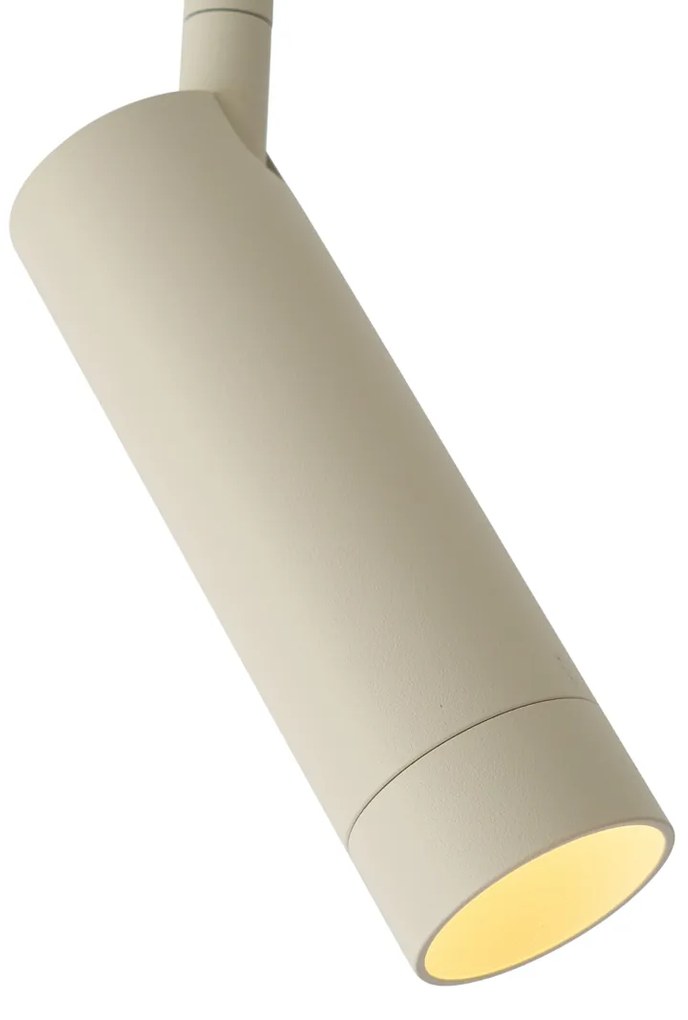 Nowoczesny reflektor beżowy z białym adapterem do 1-fazowego systemu szynowego GU10 35mm - Iconic Jeana Luxe