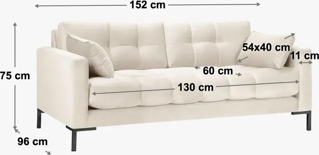OUTLET Sofa 2-osobowa ciemny szary, tkanina strukturalna 152/96/75 Mamaia Micadoni