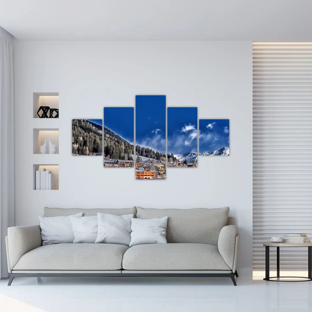 Obraz - Górskie miasteczko (125x70 cm)