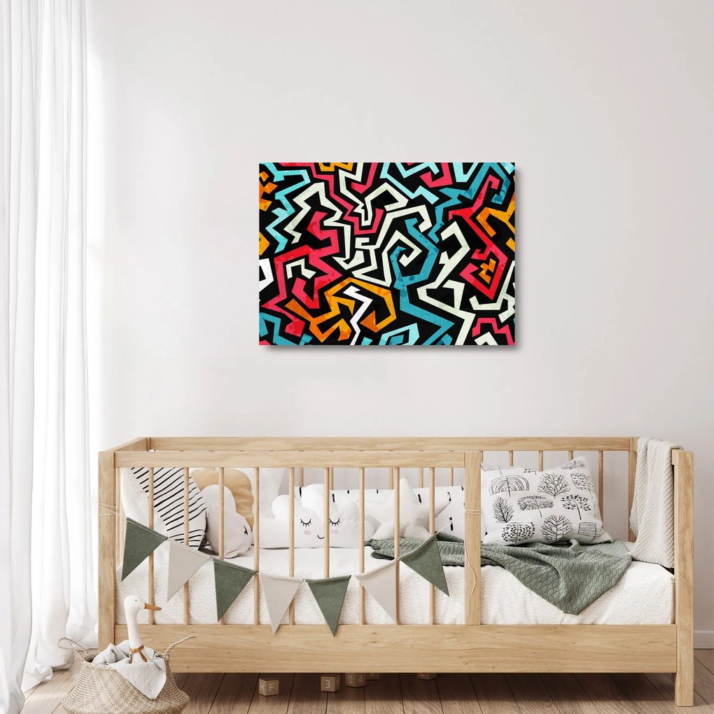 Obraz na szkle abstrakcji graficznej (70x50 cm)