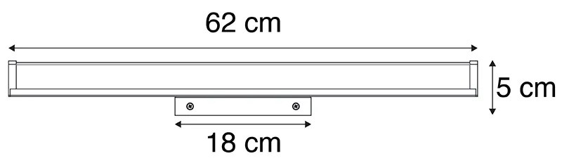 Nowoczesna lampa ścienna do łazienki ze stali 62 cm IP44 - Cascada Nowoczesny Oswietlenie wewnetrzne