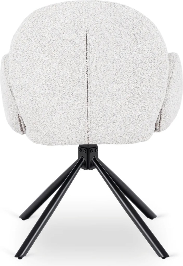 Krzesło Tapicerowane Obrotowe do Salonu MUSSO Szare Nowoczesne