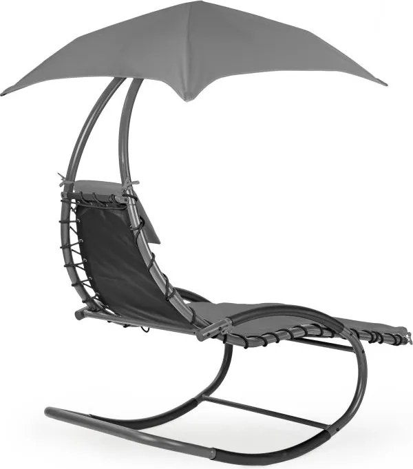 Bujana leżanka ogrodowa z daszkiem Casaro 158, szary