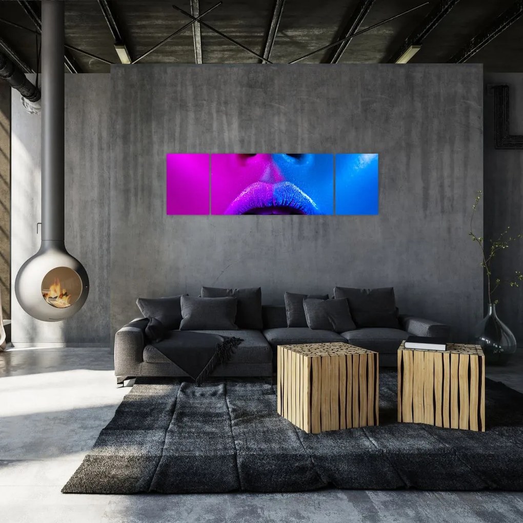 Obraz kolorowych ust (170x50 cm)